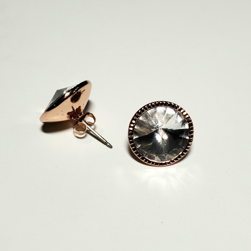 Ted Baker Swarovski Crystal Rose Gold Oversizes Stud Earrings